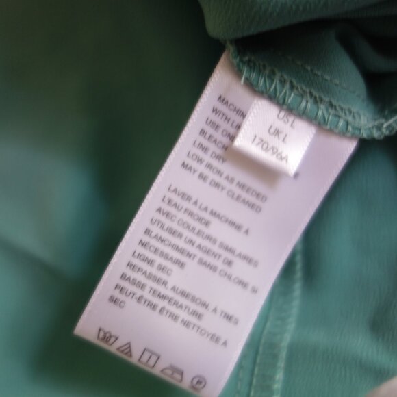 NWT $49 URBAN OUTFITTERS Satiny Cowl Neck Sage Green Slip Dress – Large - Picture 6 of 7